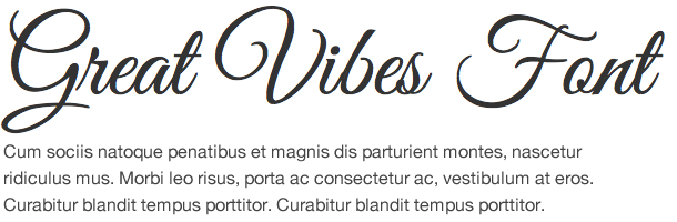 Google Font Great Vibe