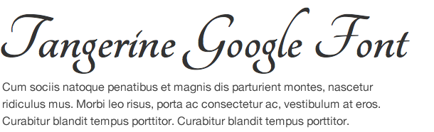 Google Font Tangerine