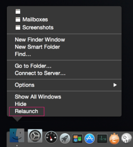 Relaunch Apple Finder