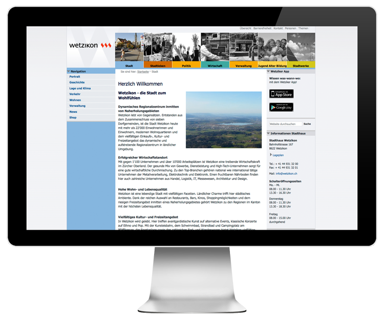 Plone CMS web design for Wetzikon