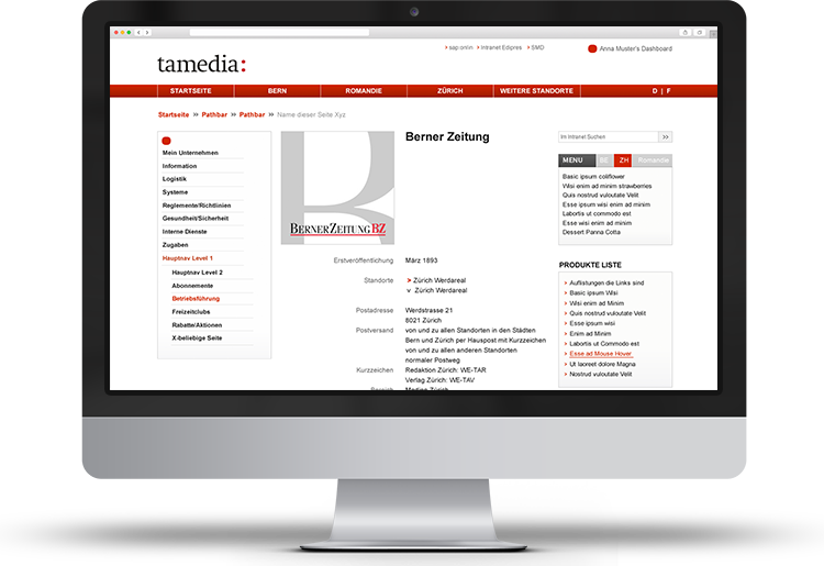 Portfolio-Intranet-Tamedia-BZ